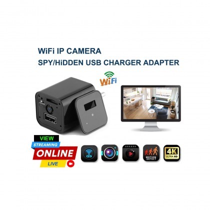 IP Camera 4K USB Charger Adapter Hidden Live Wifi IP Camera